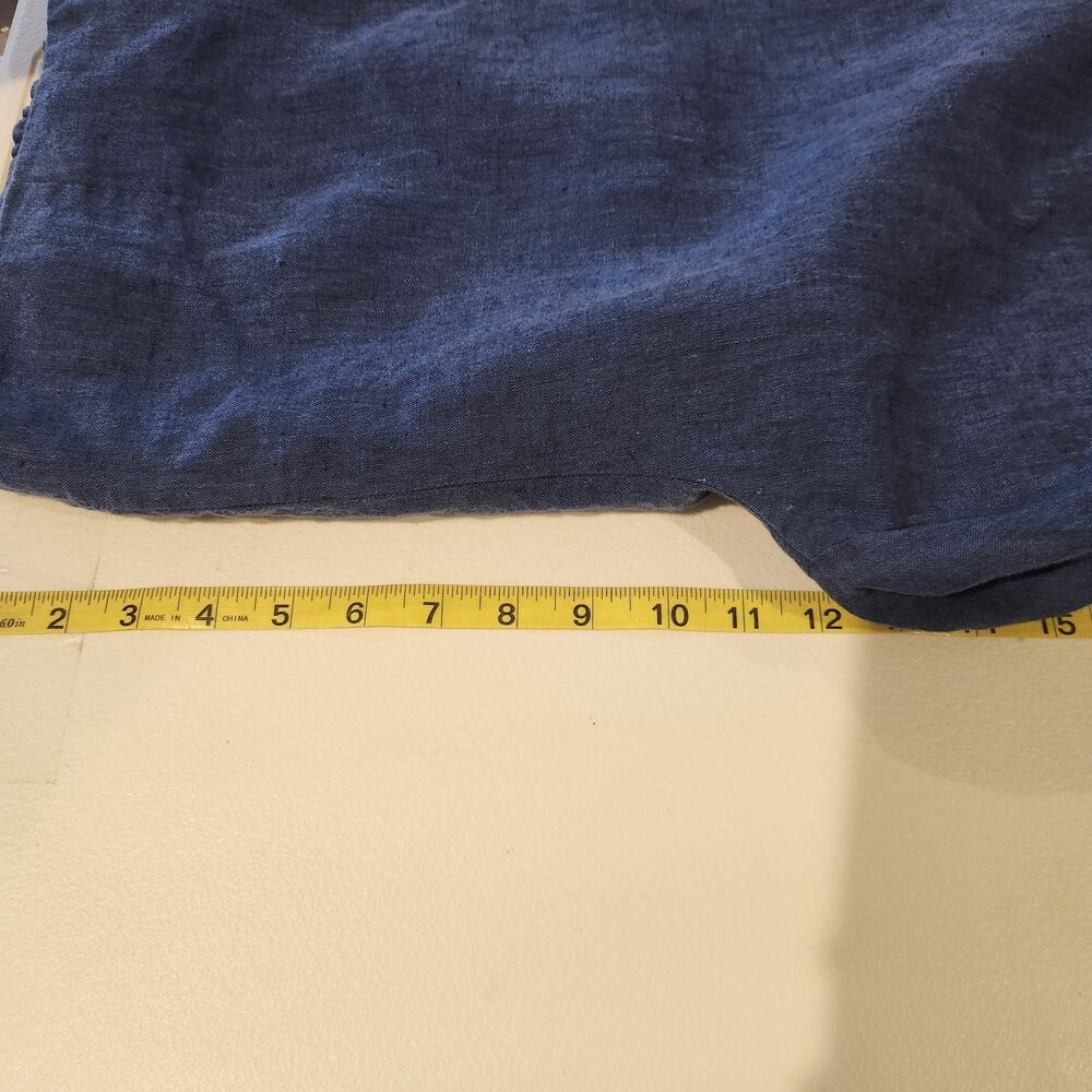 Talbots Womens Navy Blue 100% Linen Chelsea Crop Pants Size 20W Nautical Beach - Picture 10 of 13